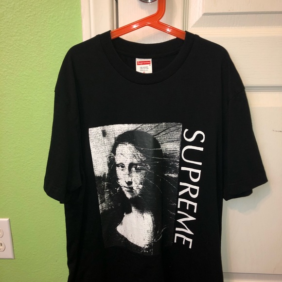 T-SHIRT Supreme-Mona-Lisa-Tee-Shirt-Black.USA SIZE@@